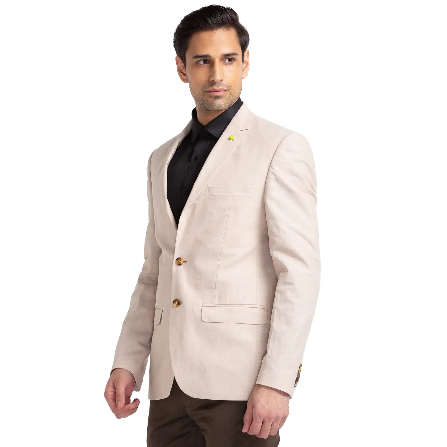 Men Super Slim Fit Grey Blazer
