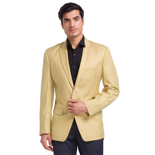 Men Slim Fit Light Grey Blazer