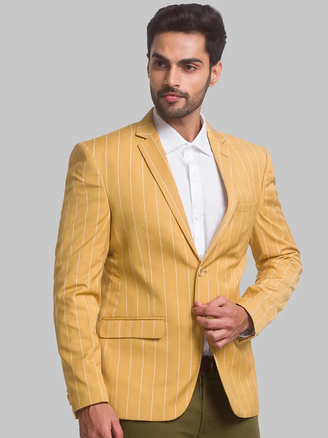 Men Regular Fit Blue Jacket