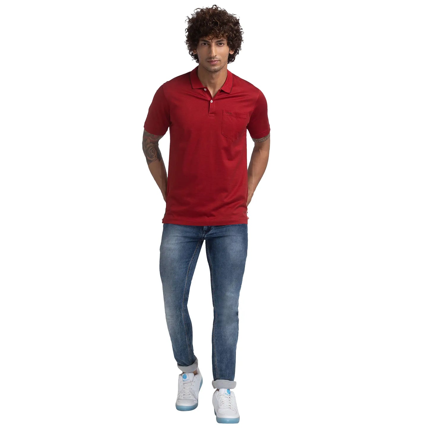 Men Slim Fit Fawn Polo