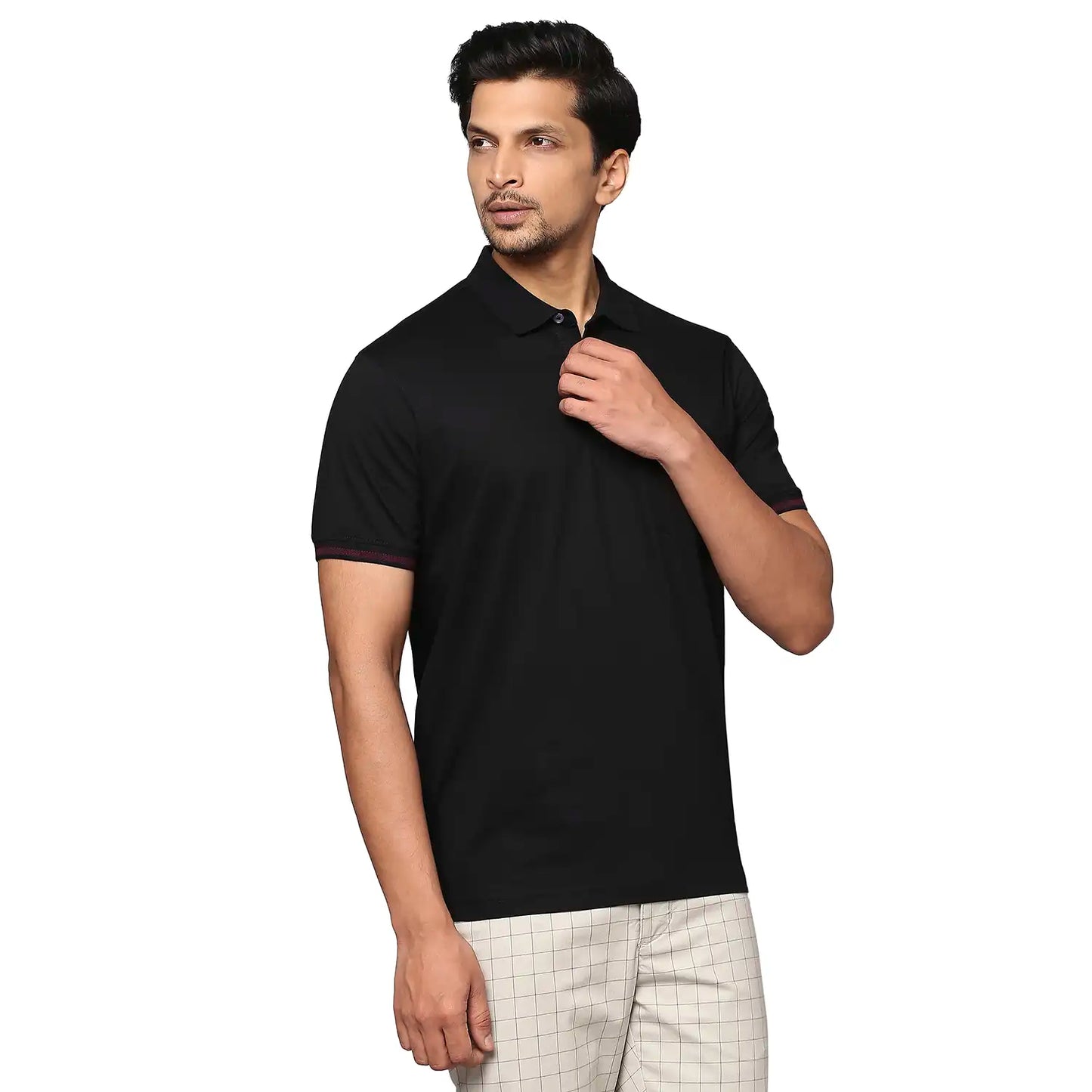 Men Slim Fit Dark Green Polo