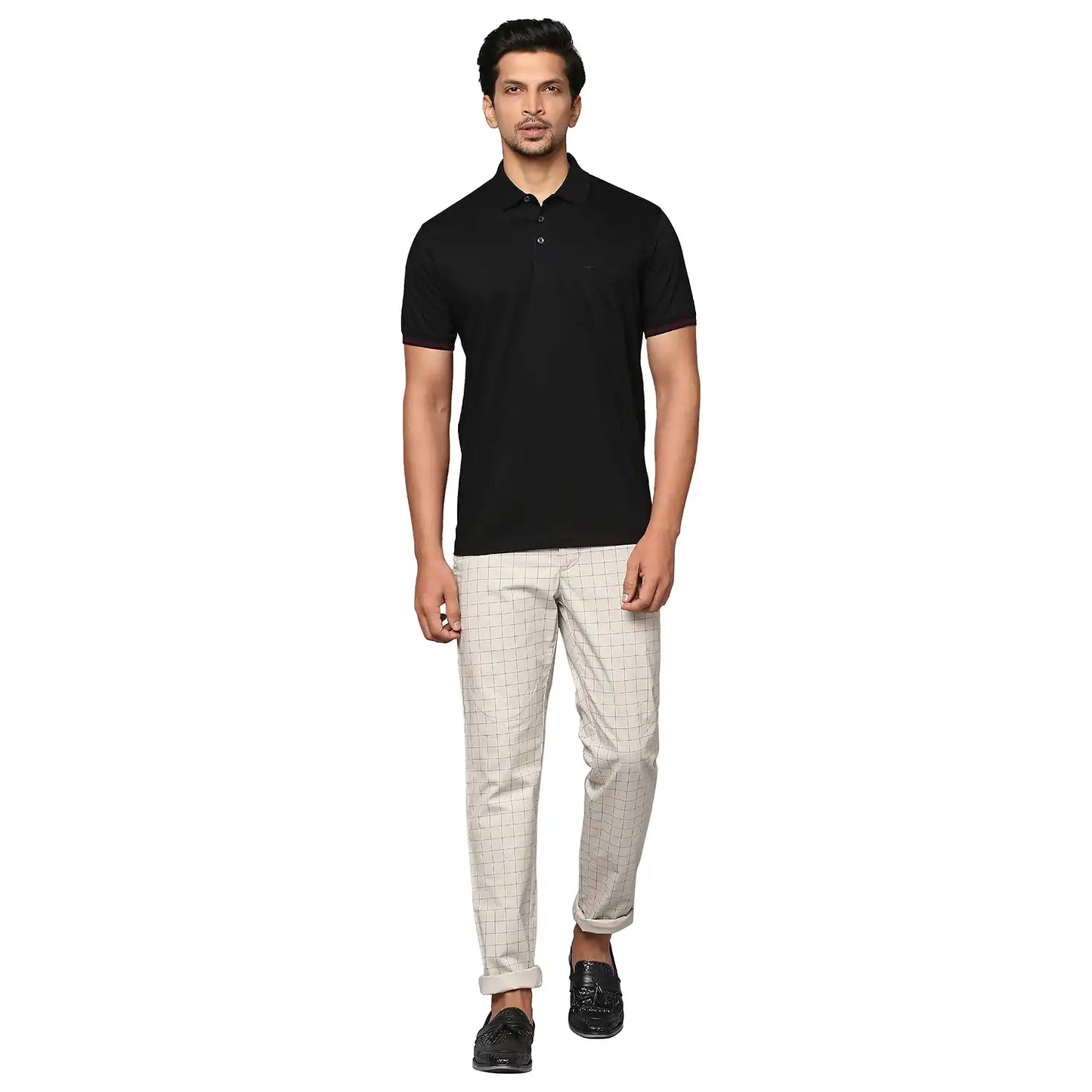 Men Slim Fit Dark Green Polo