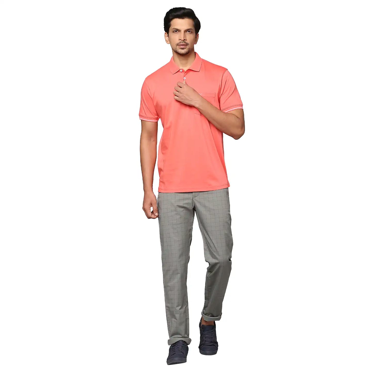 Men Slim Fit Dark Blue Polo