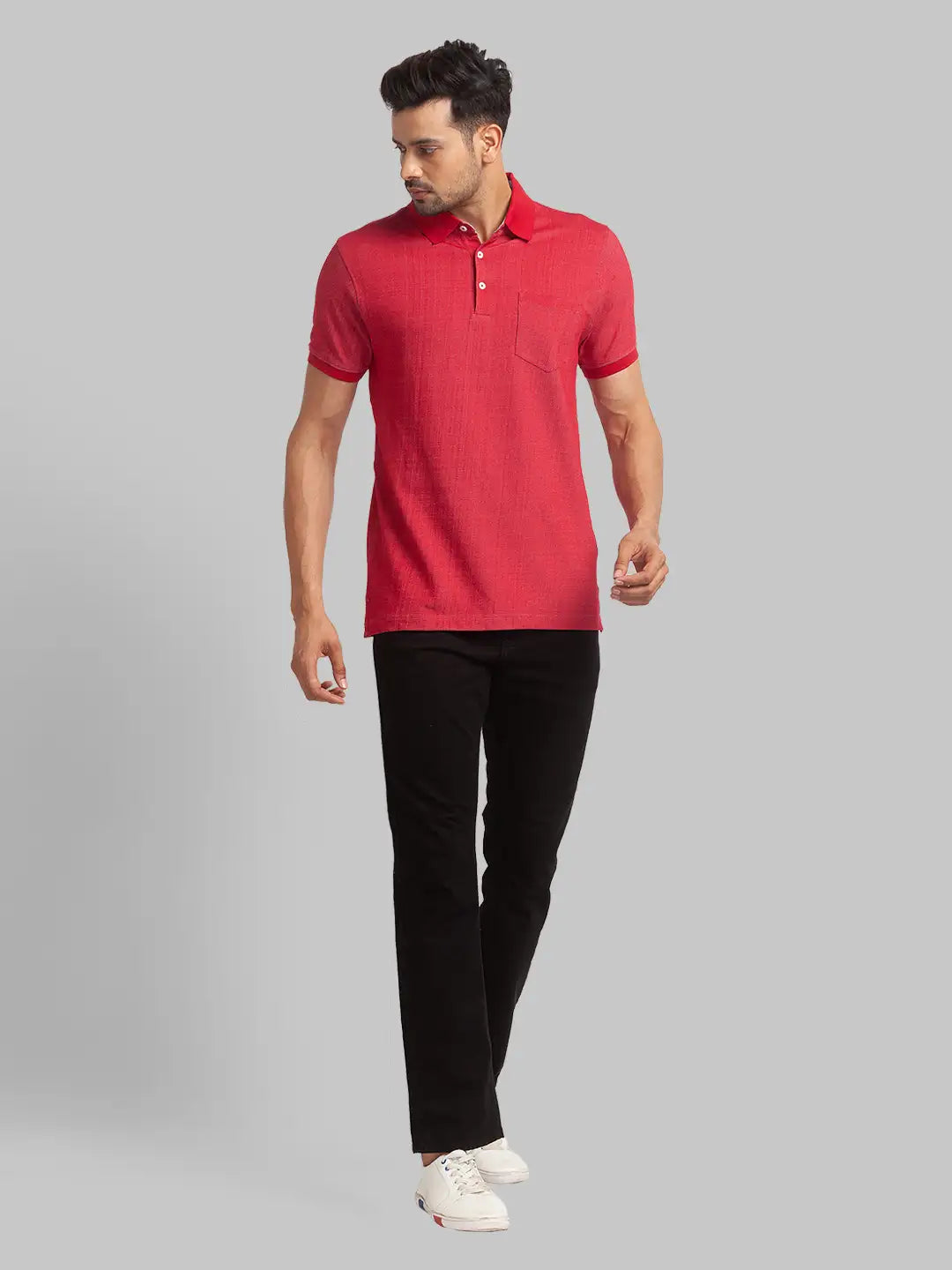 Men Slim Fit Yellow T-Shirt & Polo