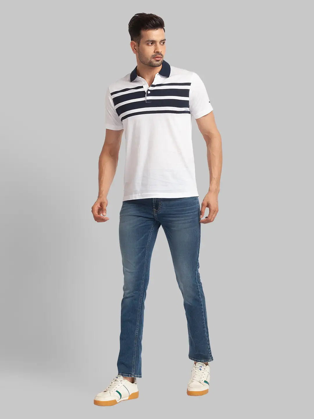 Men Slim Fit Black T-Shirt & Polo