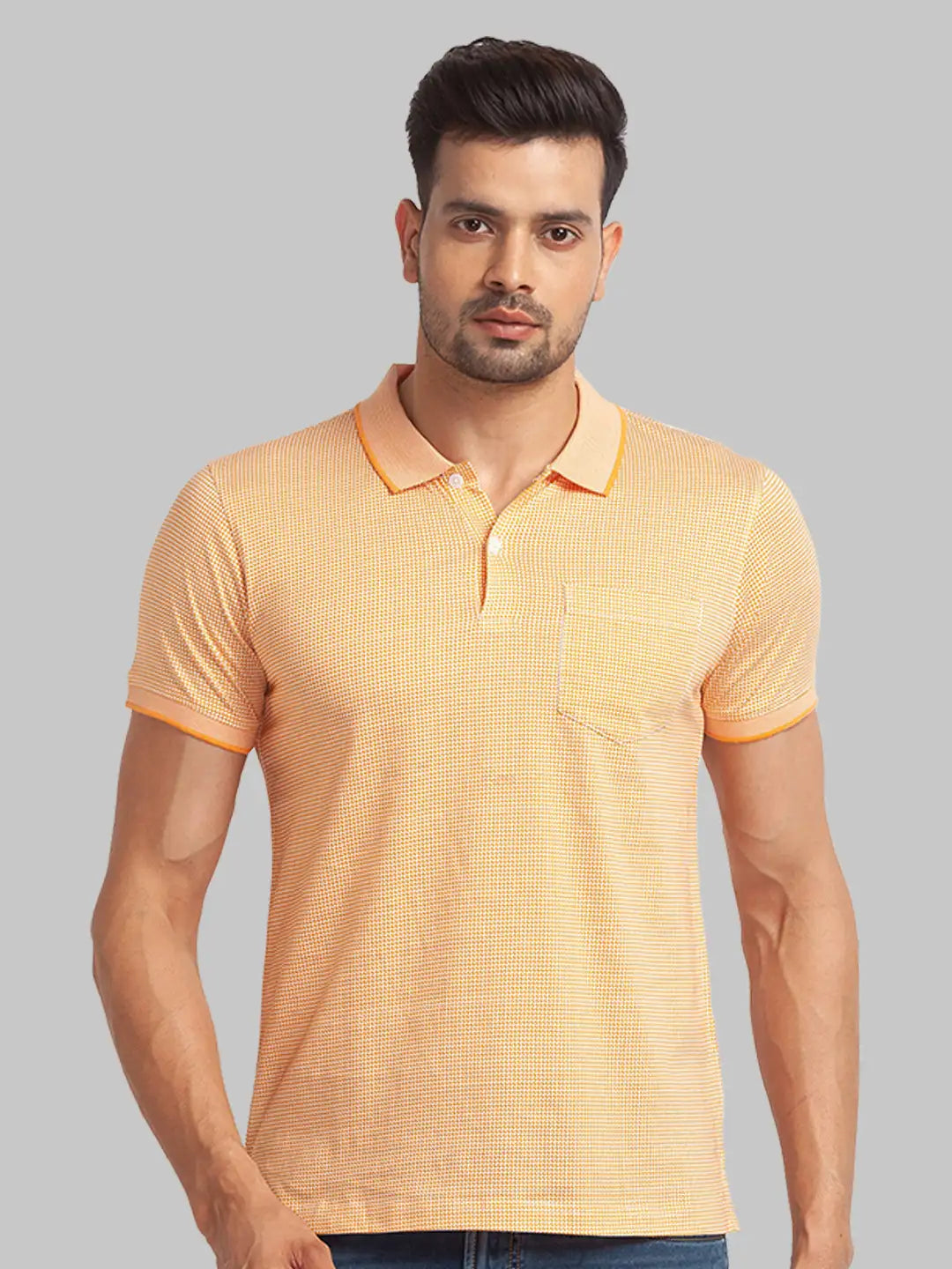 Men Slim Fit Blue T-Shirt & Polo