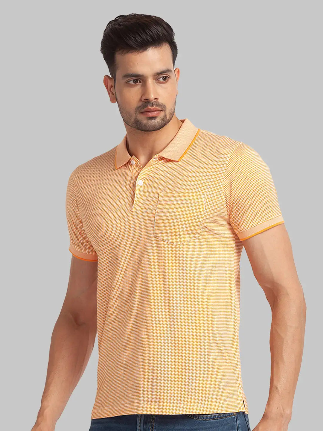 Men Slim Fit Blue T-Shirt & Polo