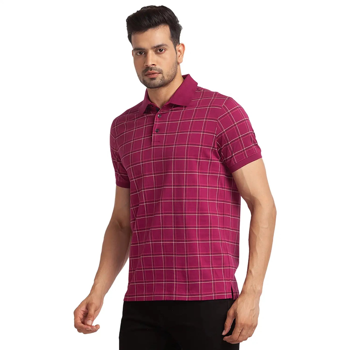 Men Slim Fit Light Green T-Shirt & Polo