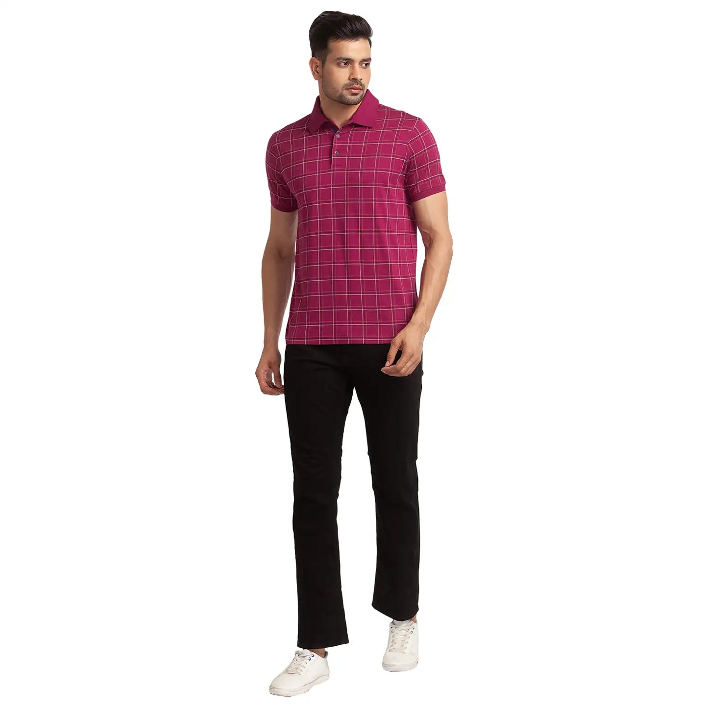 Men Slim Fit Light Green T-Shirt & Polo