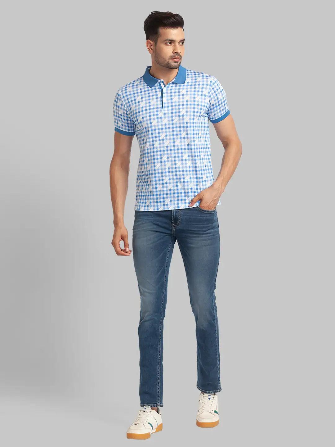 Men Slim Fit Pink T-Shirt & Polo