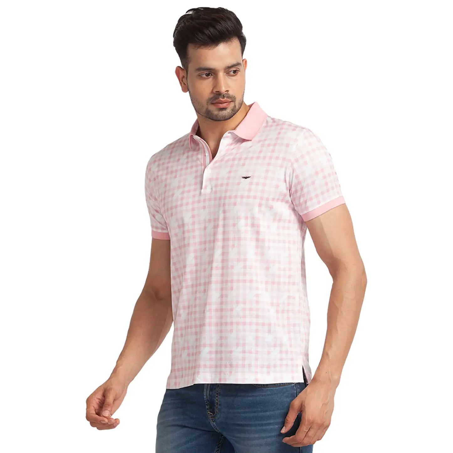 Men Slim Fit Light Blue T-Shirt & Polo
