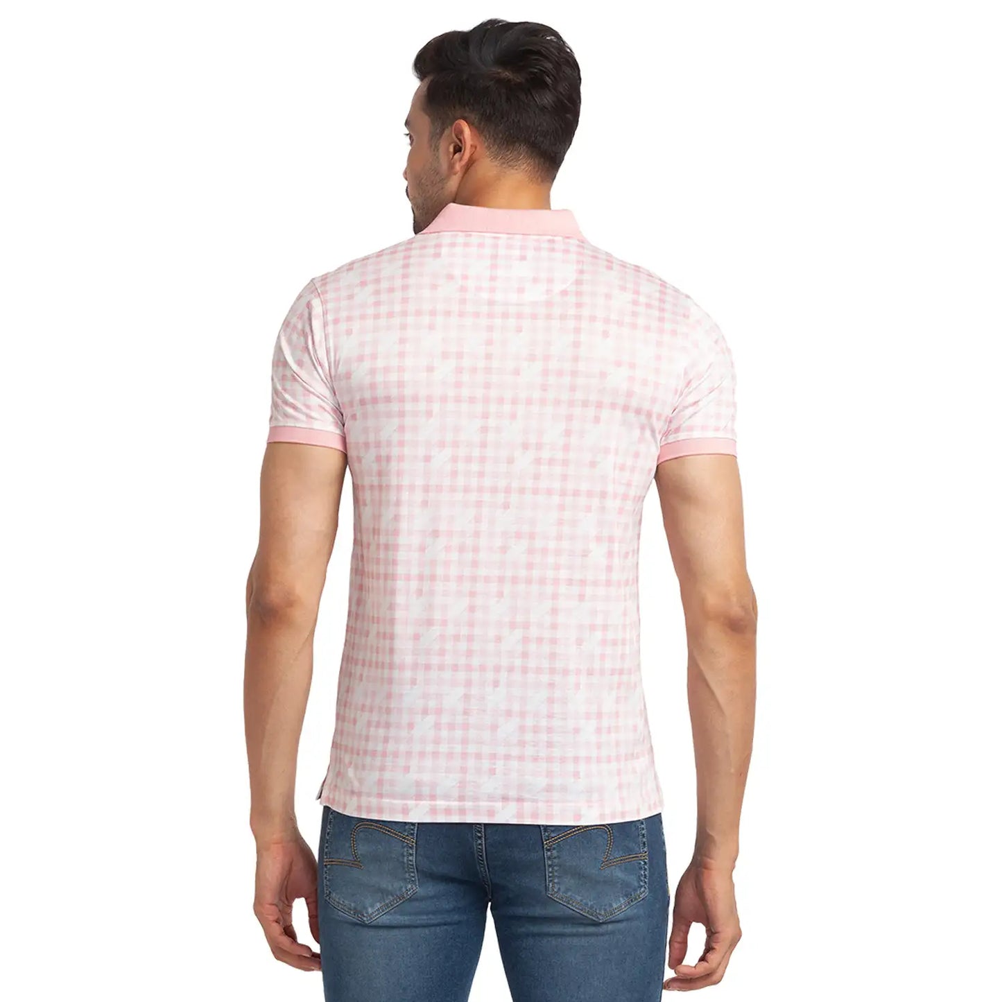 Men Slim Fit Light Blue T-Shirt & Polo
