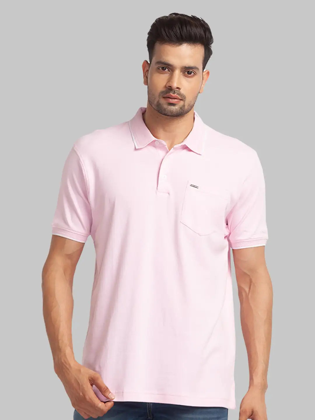 Men Slim Fit Light Yellow T-Shirt & Polo