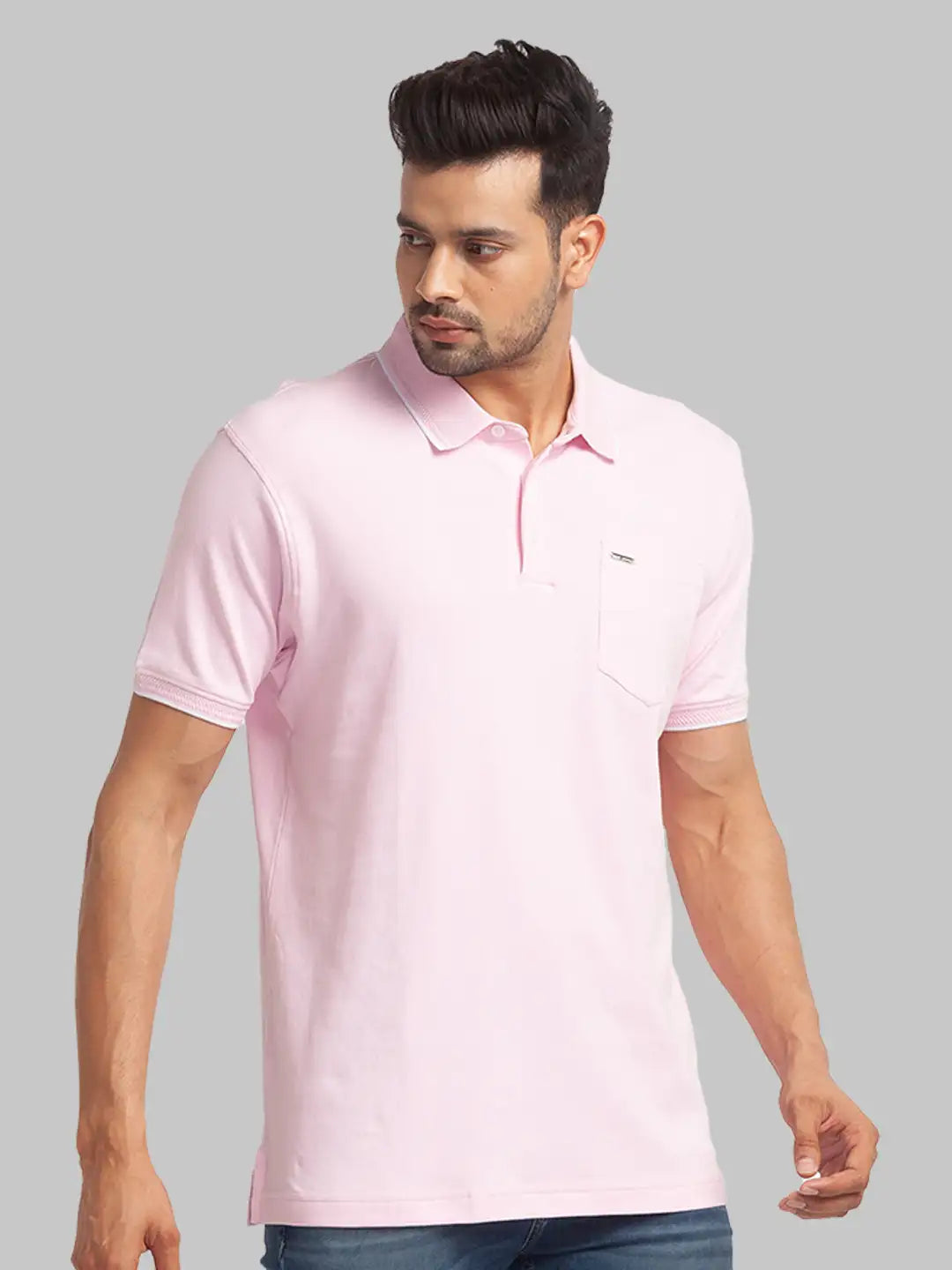 Men Slim Fit Light Yellow T-Shirt & Polo