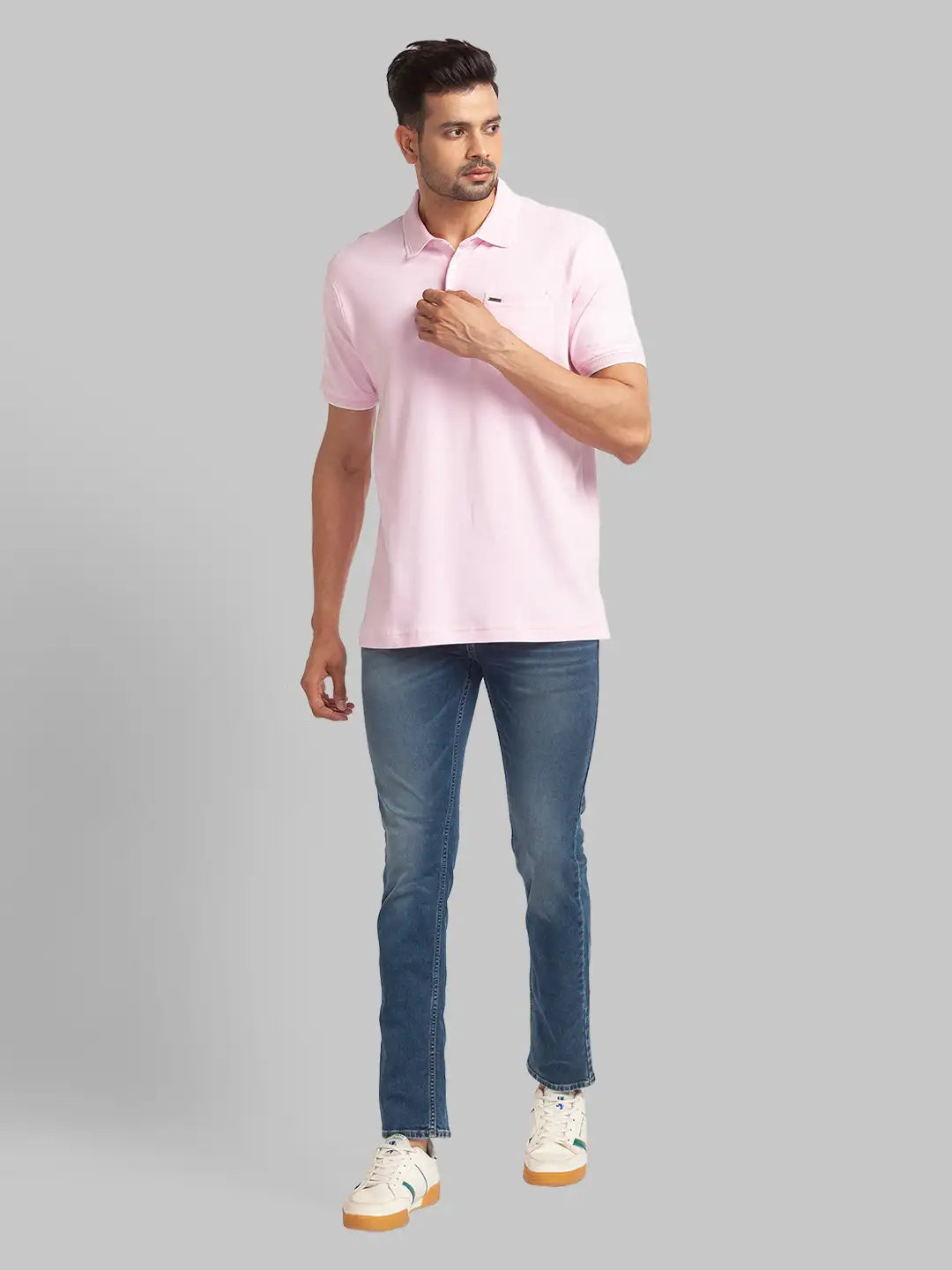 Men Slim Fit Light Yellow T-Shirt & Polo