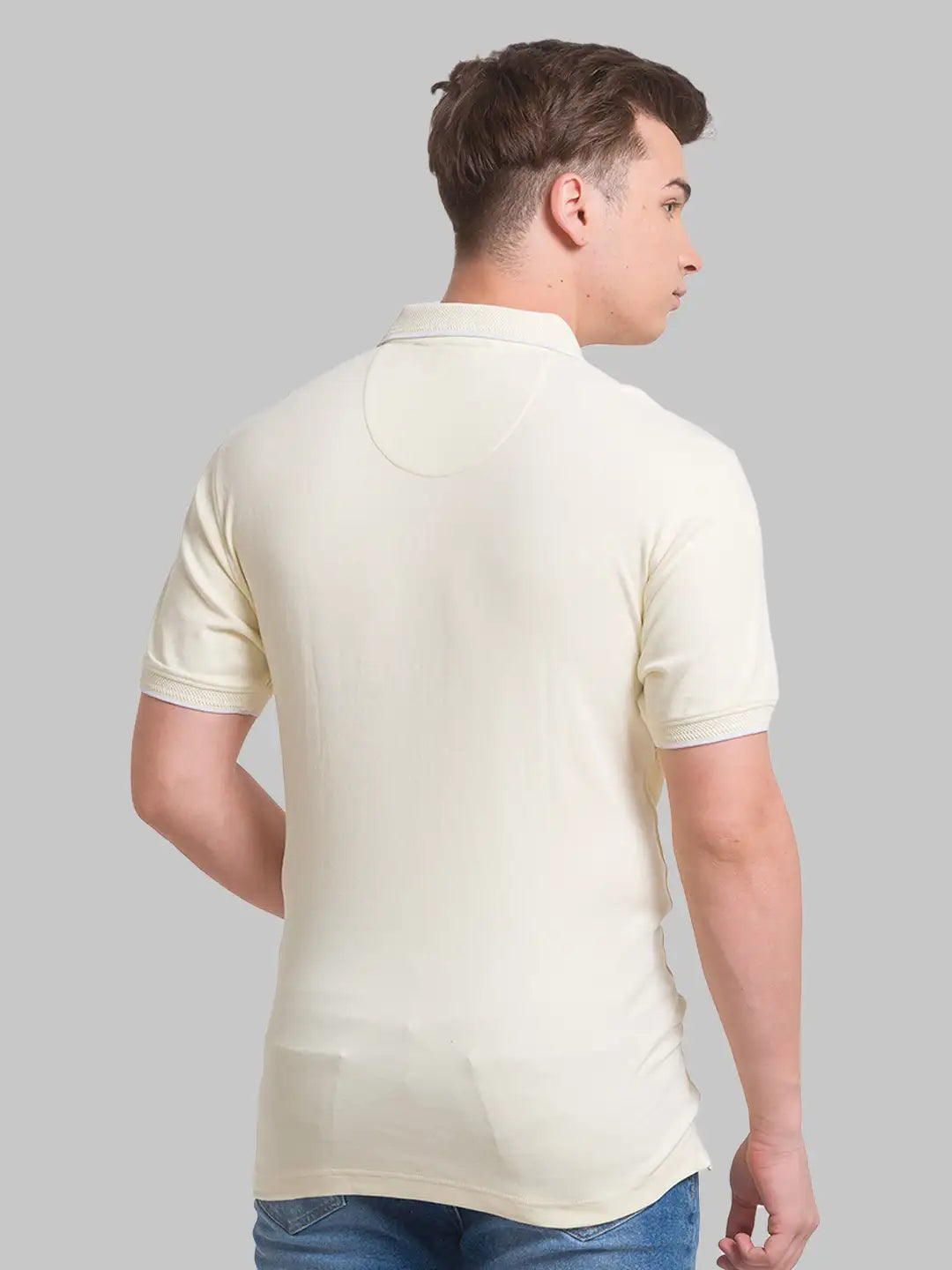 Men Slim Fit Light Blue T-Shirt & Polo