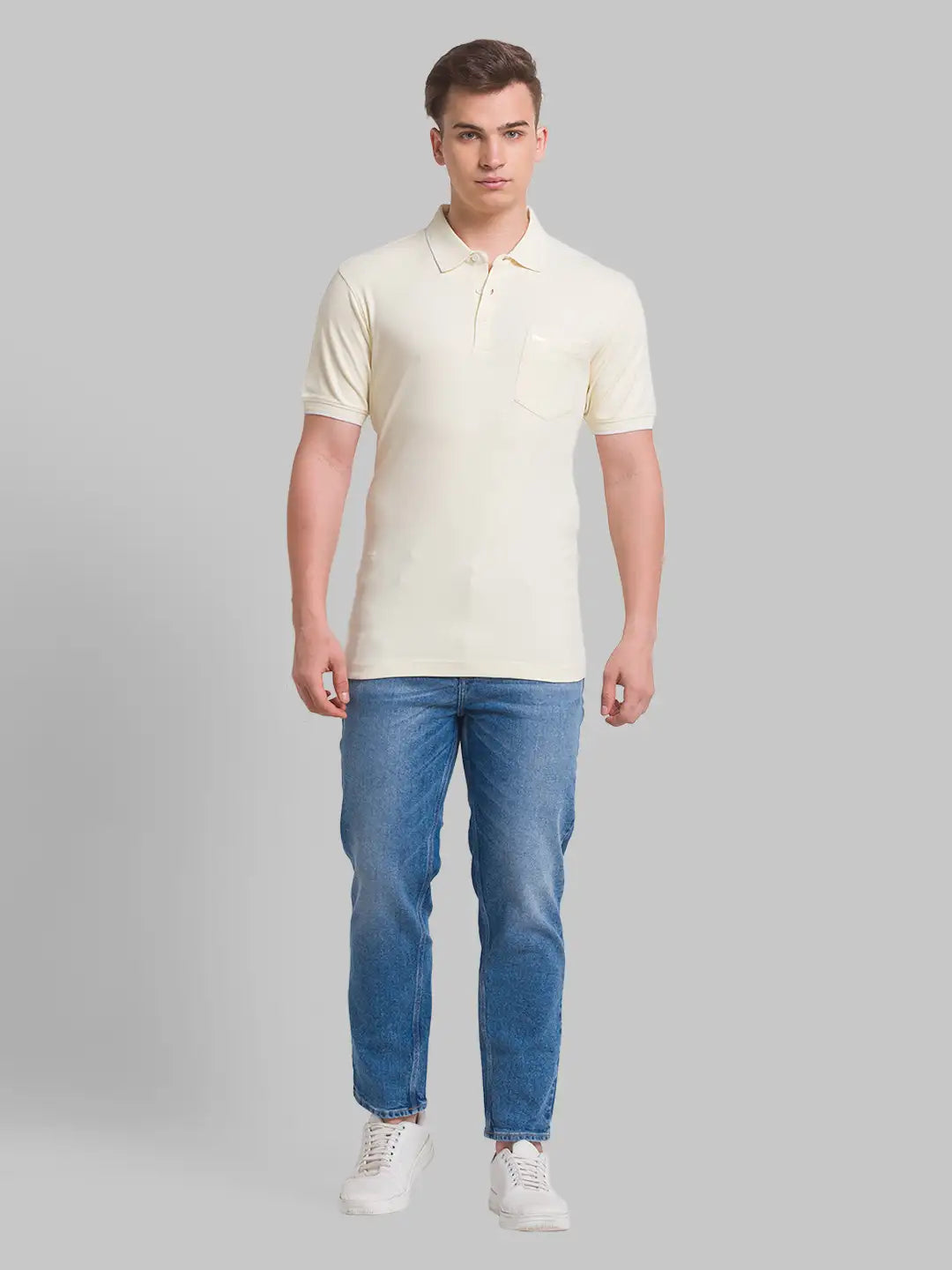 Men Slim Fit Light Blue T-Shirt & Polo