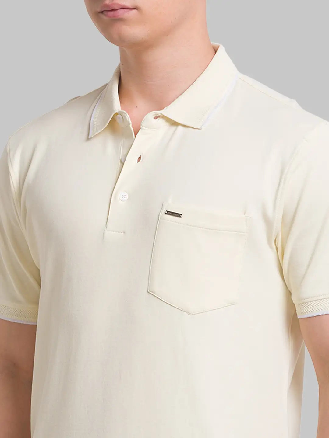 Men Slim Fit Light Blue T-Shirt & Polo