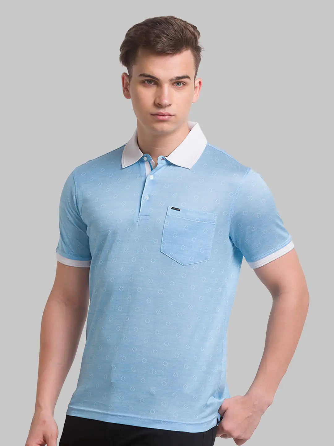 Men Slim Fit Green T-Shirt & Polo