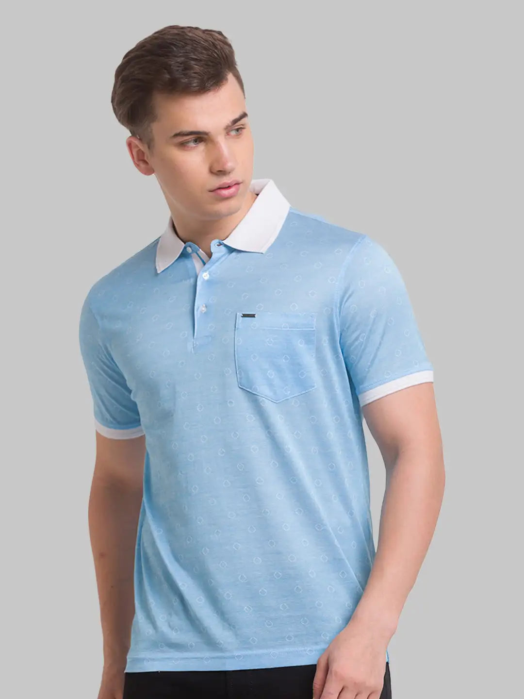 Men Slim Fit Green T-Shirt & Polo