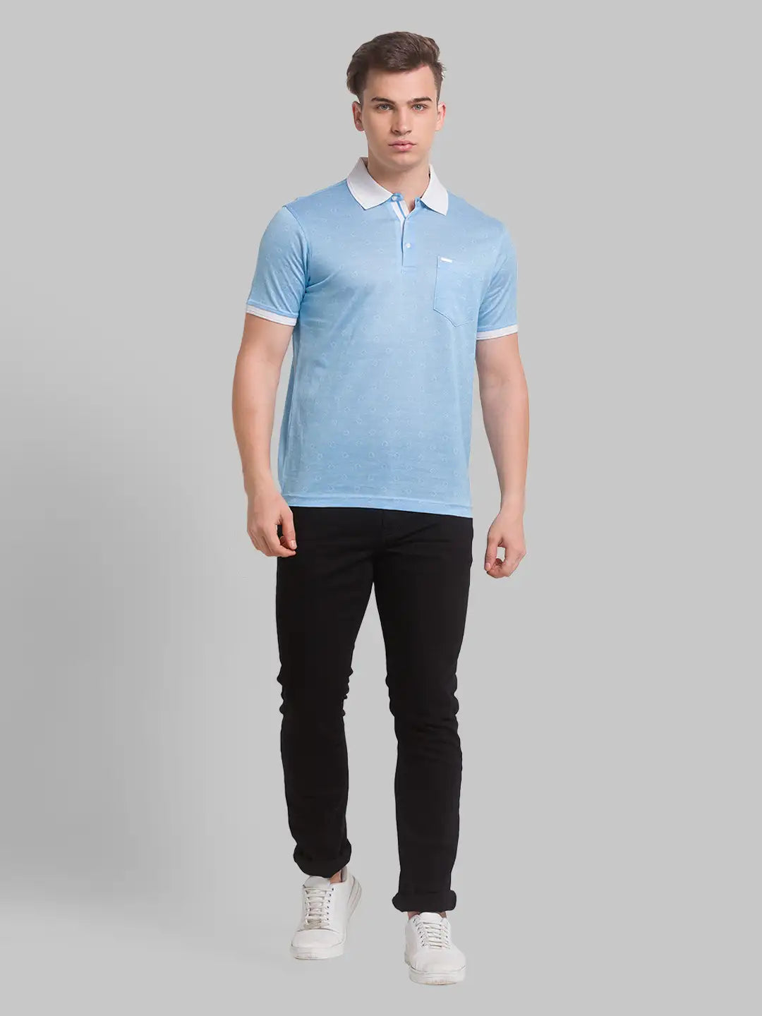 Men Slim Fit Green T-Shirt & Polo