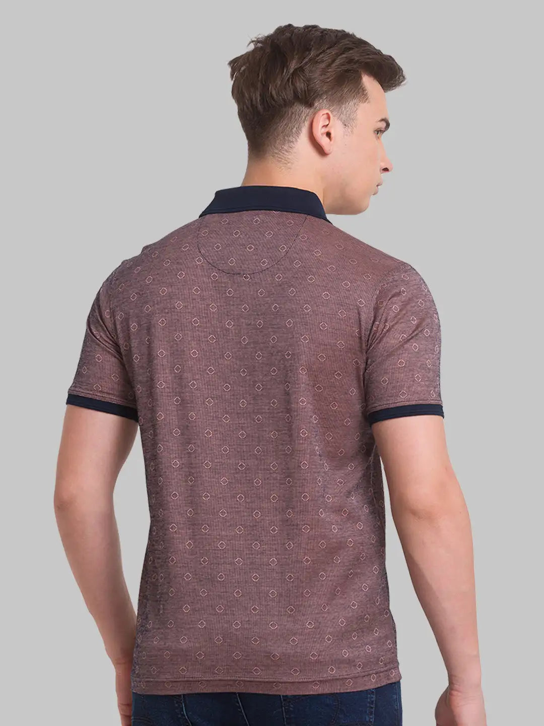 Men Slim Fit Violet T-Shirt & Polo