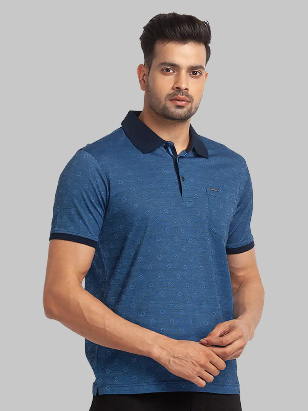 Men Slim Fit Light Red T-Shirt & Polo