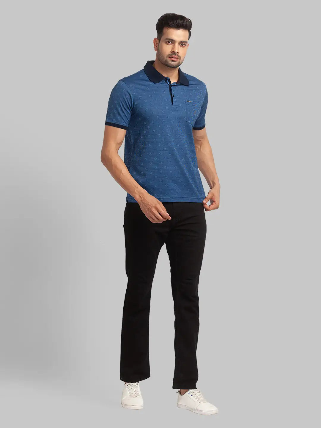 Men Slim Fit Light Red T-Shirt & Polo