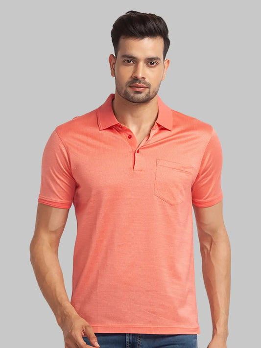 Men Slim Fit Violet T-Shirt & Polo
