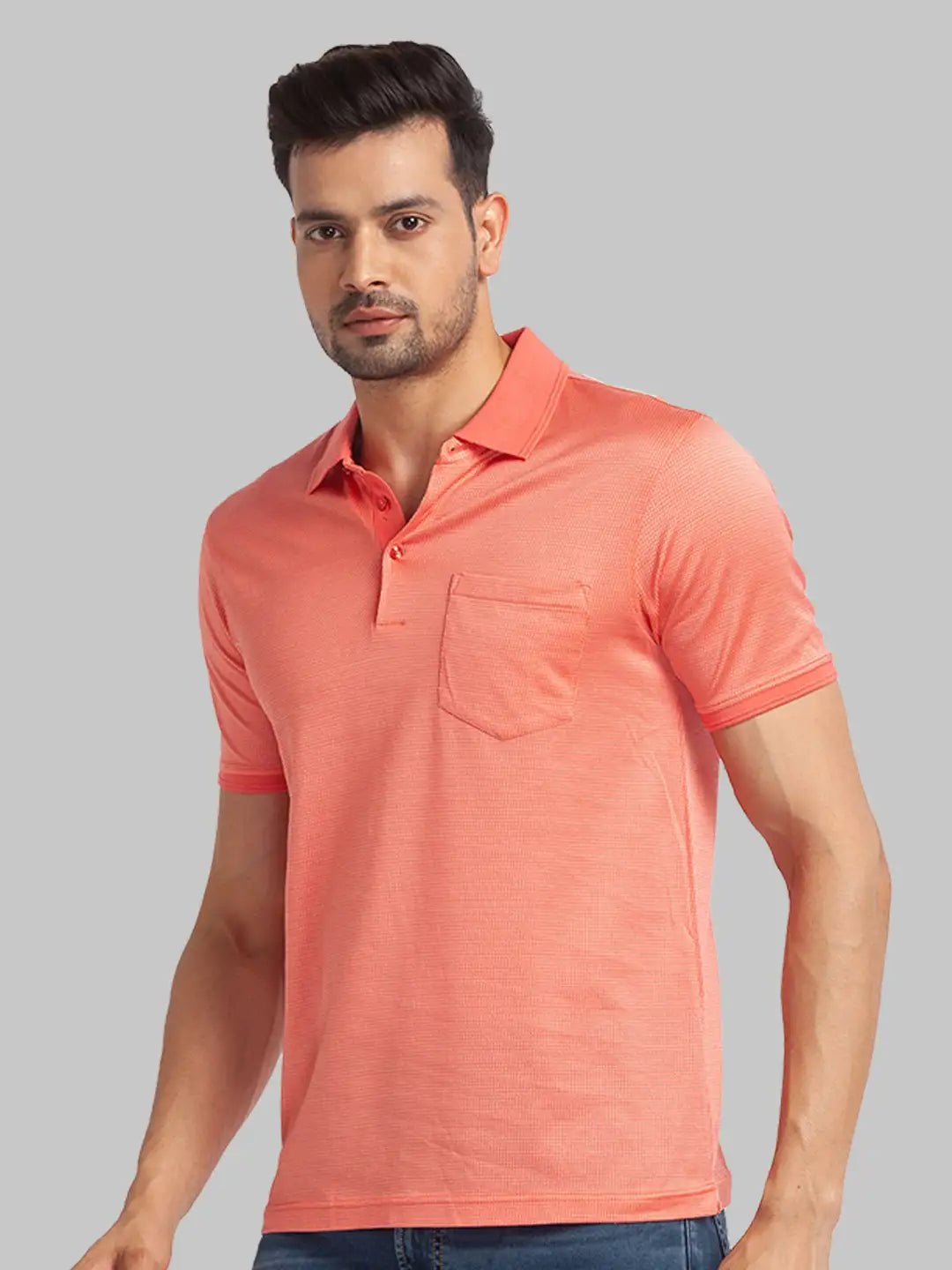 Men Slim Fit Violet T-Shirt & Polo