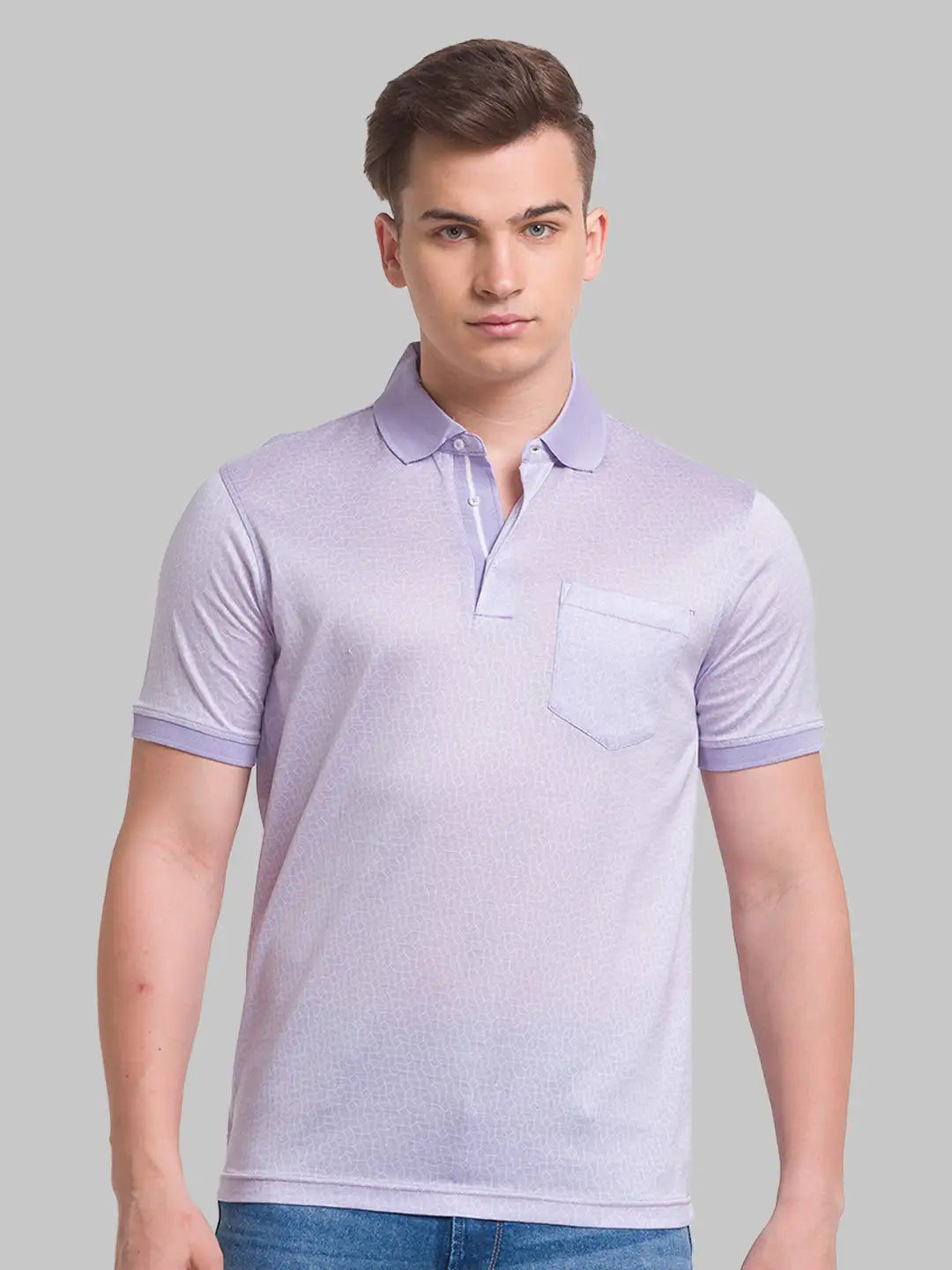 Men Slim Fit Teal T-Shirt & Polo