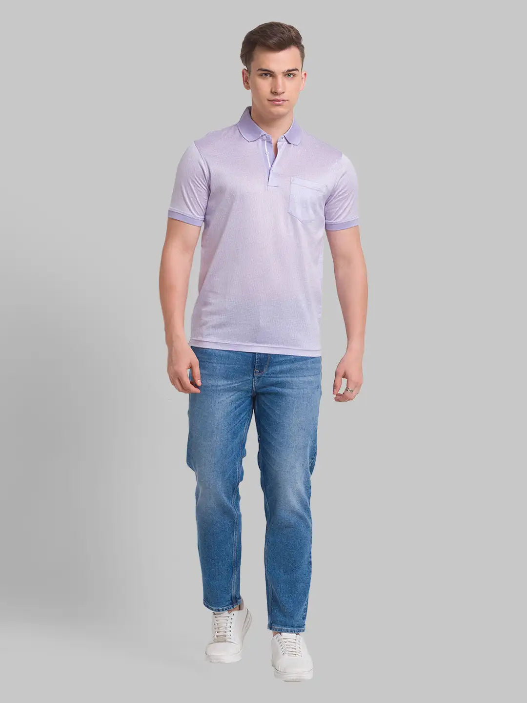 Men Slim Fit Teal T-Shirt & Polo