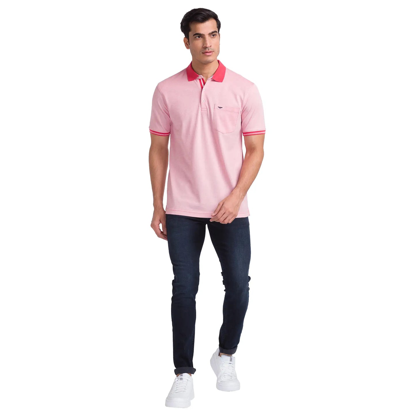 Men Slim Fit Yellow Polo