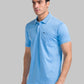 Park Avenue Men Blue Solid Slim Fit Cotton T-Shirt