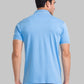 Park Avenue Men Blue Solid Slim Fit Cotton T-Shirt