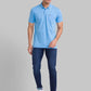 Park Avenue Men Blue Solid Slim Fit Cotton T-Shirt