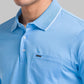 Park Avenue Men Blue Solid Slim Fit Cotton T-Shirt