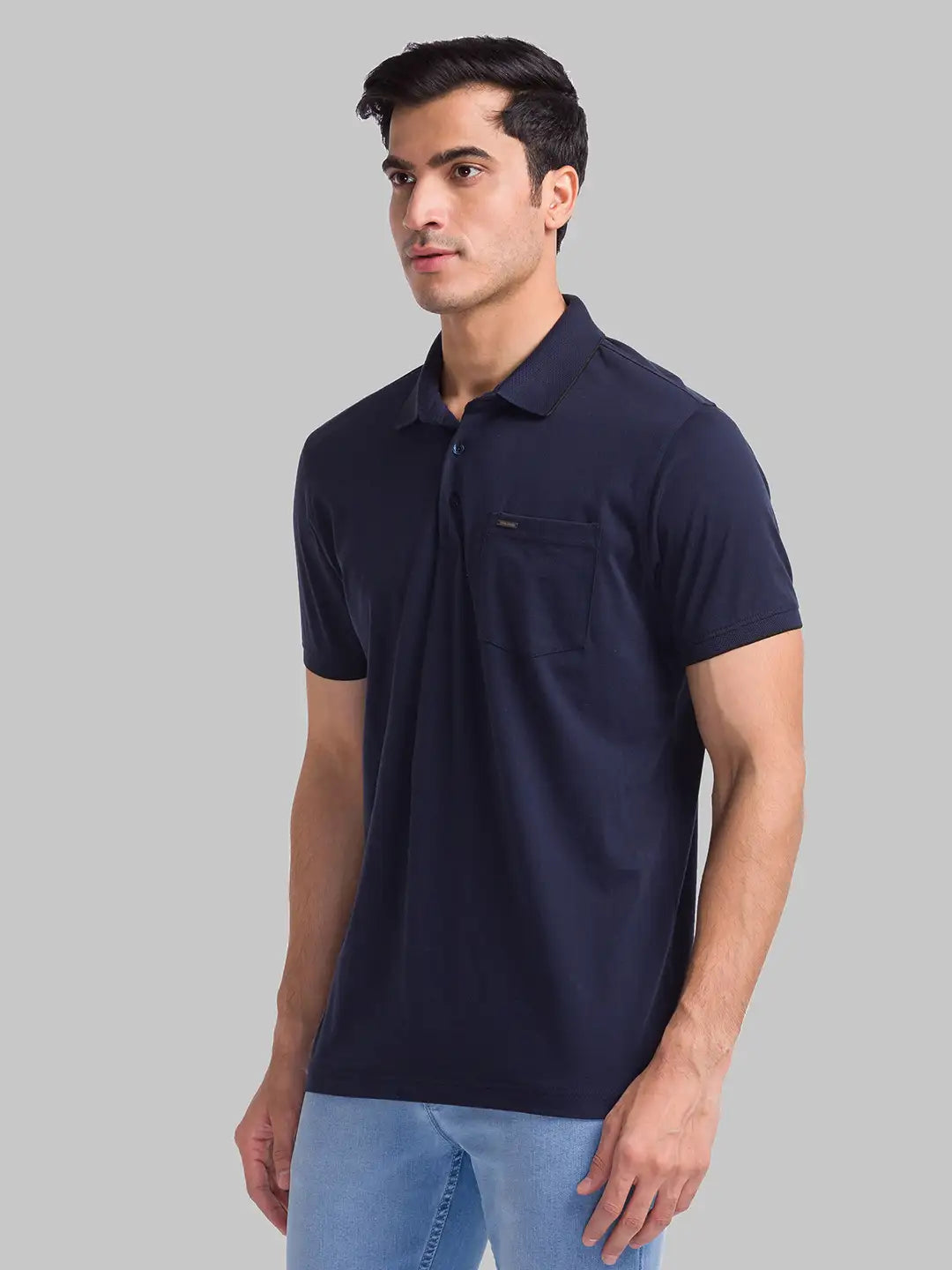 Park Avenue Men Violet Solid Slim Fit Cotton T-Shirt