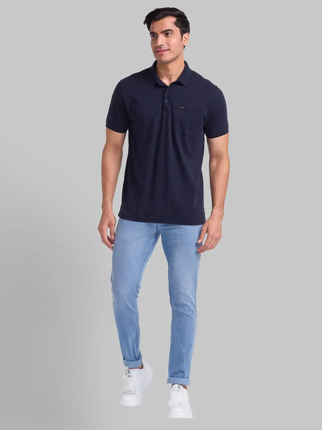 Park Avenue Men Violet Solid Slim Fit Cotton T-Shirt