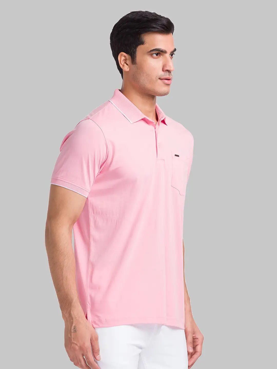 Park Avenue Men Blue Structure Slim Fit Cotton T-Shirt