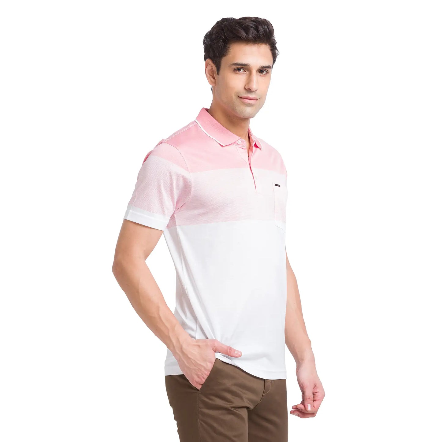 Men Slim Fit Light Blue Polo