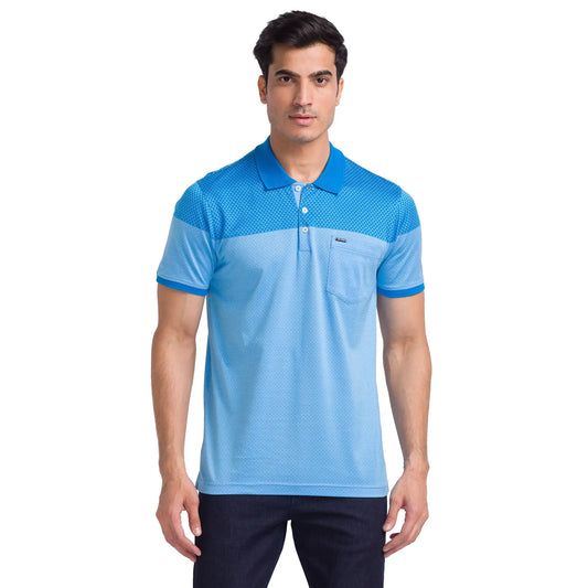 Men Slim Fit Light Blue Polo