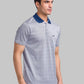Park Avenue Men Blue Structure Jacquard Slim Fit Cotton Blend T-Shirt