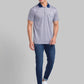 Park Avenue Men Blue Structure Jacquard Slim Fit Cotton Blend T-Shirt