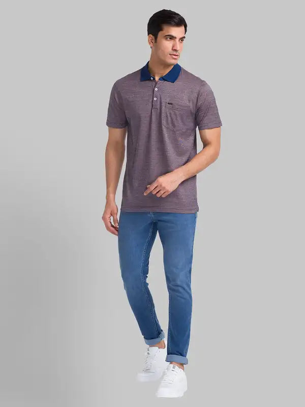 Men Slim Fit Orange T-Shirt