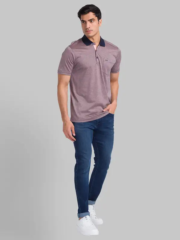 Men Slim Fit Grey T-Shirt