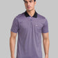 Park Avenue Men Violet Stripe Slim Fit Cotton T-Shirt
