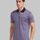 Park Avenue Men Violet Stripe Slim Fit Cotton T-Shirt
