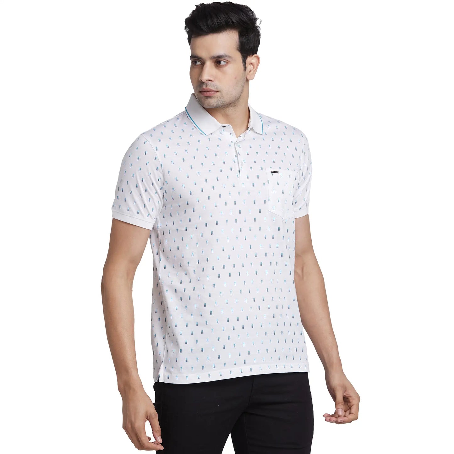 Park Avenue Men Red Two Tone Slim Fit Cotton Round Neck T-Shirt