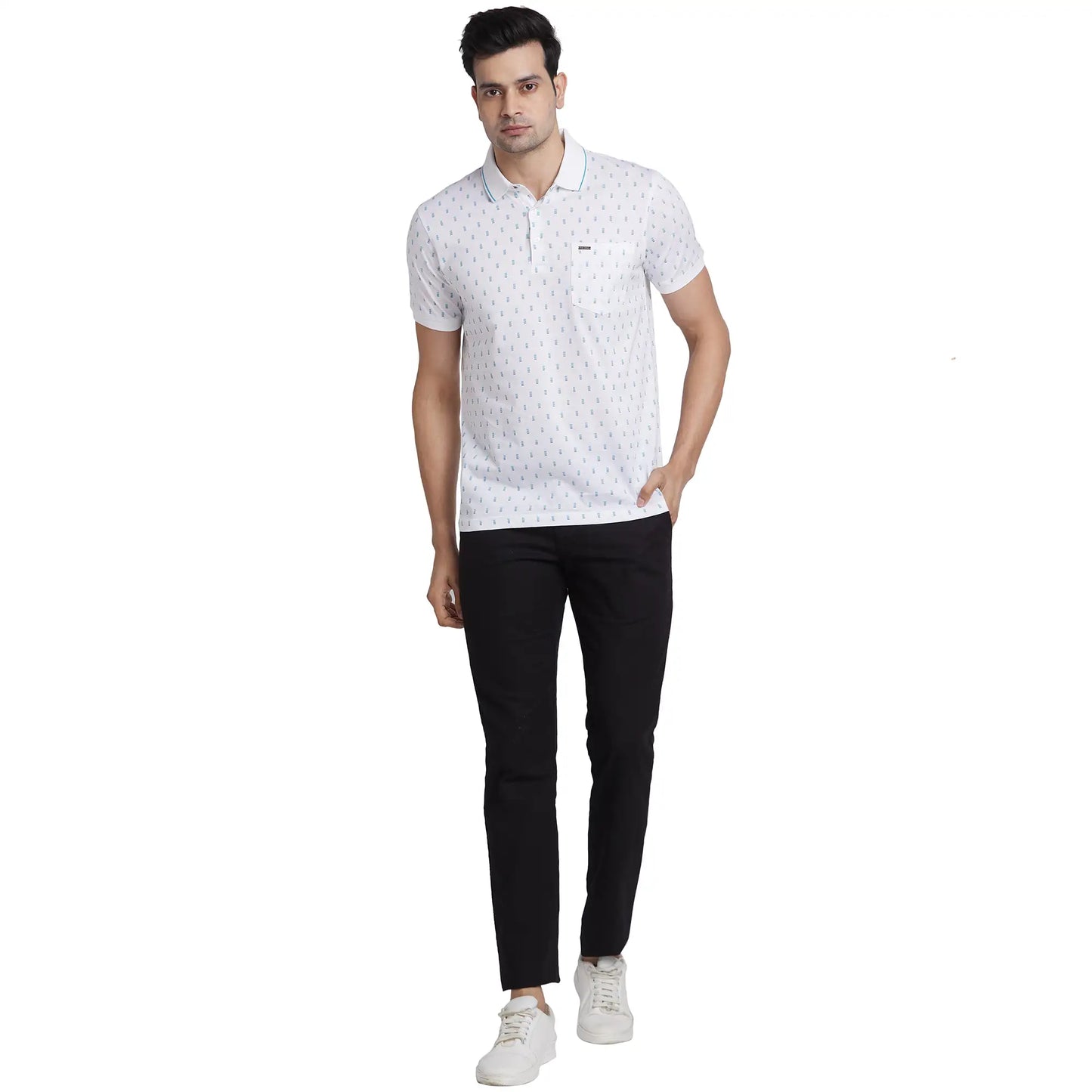 Park Avenue Men Red Two Tone Slim Fit Cotton Round Neck T-Shirt